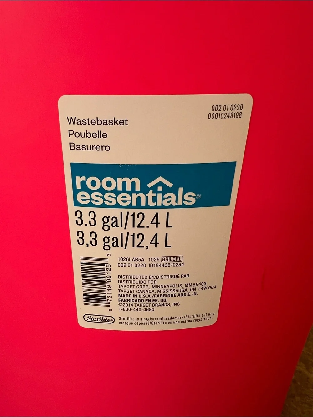 Room Essentials Bright Pink Trash Bin